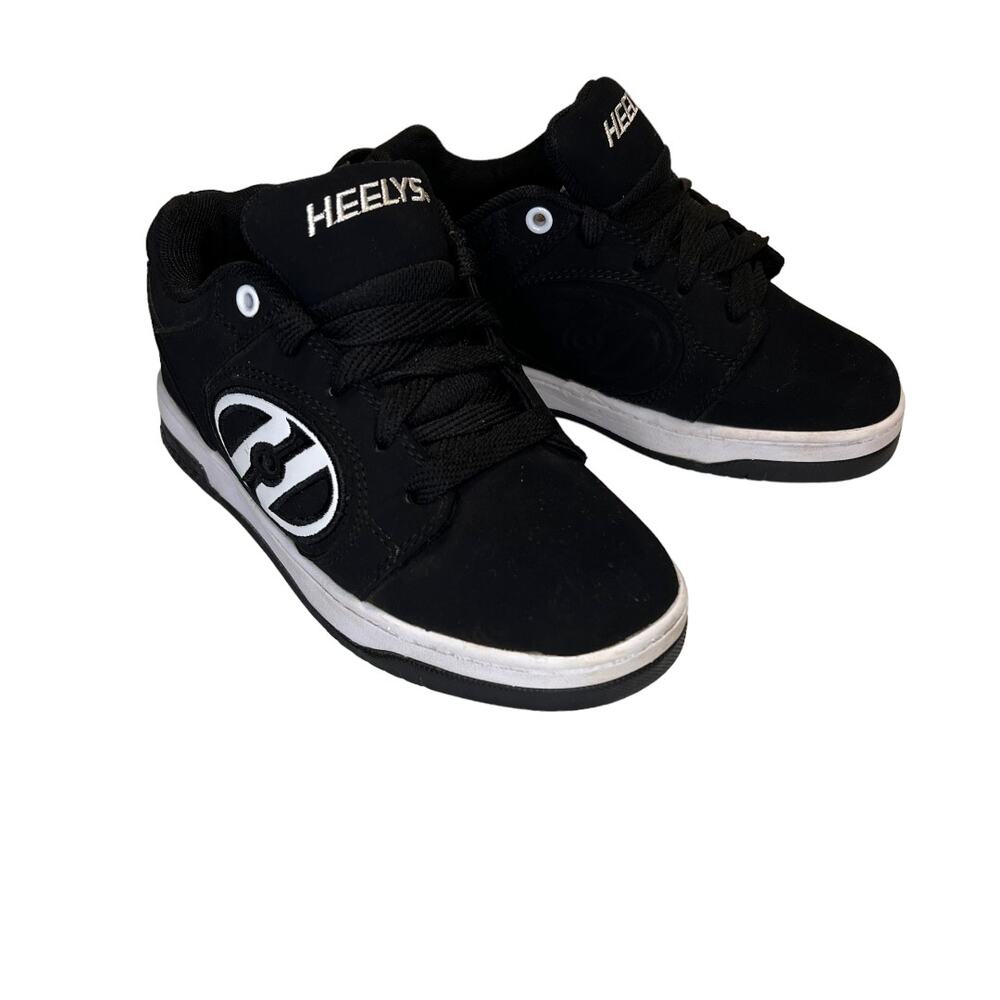 Heelys Youth Voyager Skate Shoes Lace Up Black White No Wheels Size 3 Athletic